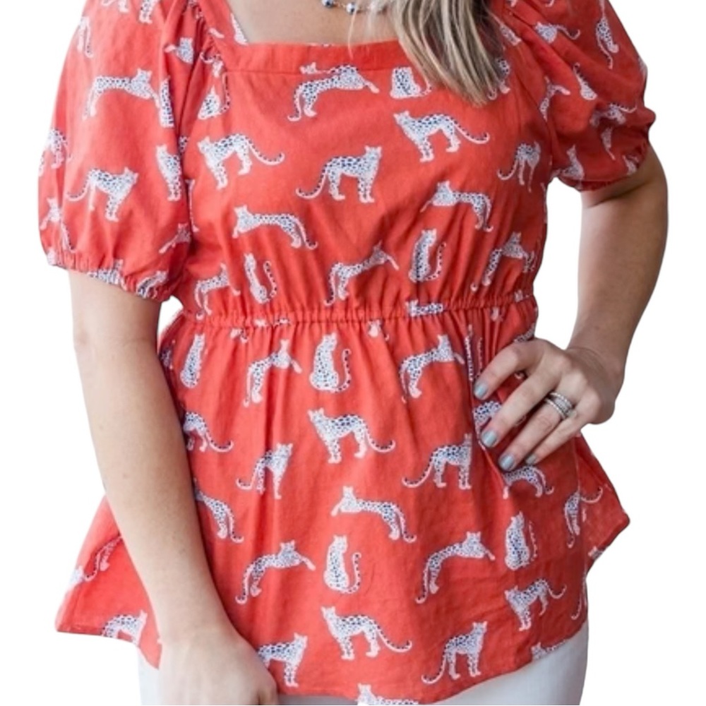 Michelle Mcdowell Leopard Top size Small